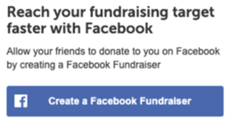 Screenshot of Facebook Fundraising option on CRUK Giving Page