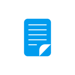 Light blue icon of a paper