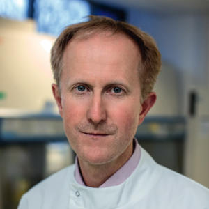 Researcher Duncan Baird in the lab