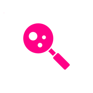 Icon of pink magnifying glass