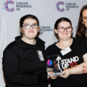 Laura and Jen with their Flame of Hope award