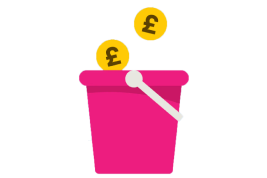 An illustration of a donation bucket