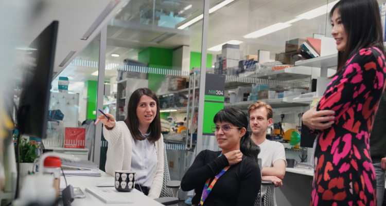 Group discussion in lab