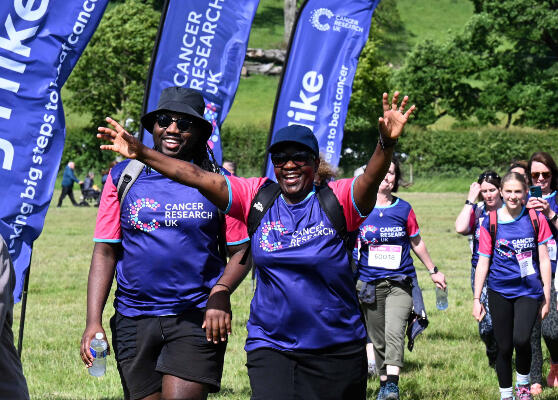 2 Big Hike participants at the finish line 