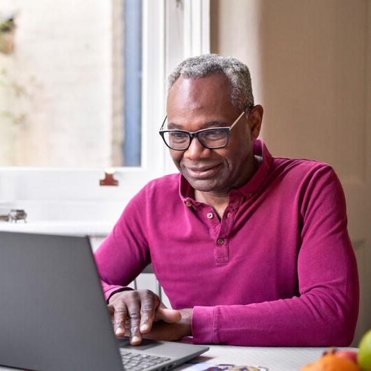 Man using his computer