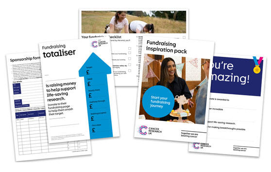 flatlay of fundraising pack materials