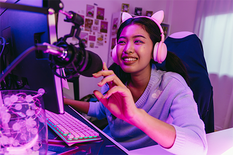 Image of a women streaming