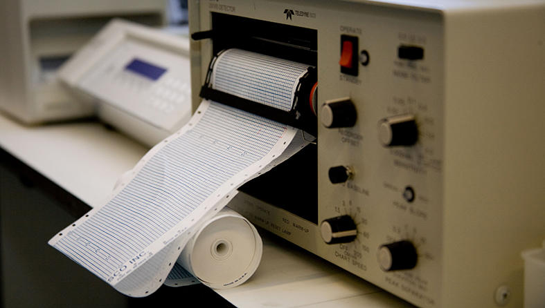 Laboratory machine producing a printout