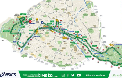 Paris Marathon route map