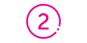 Pink number 2 icon