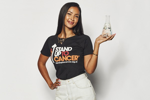 BBC Radio One and TV presenter Maya Jama, showing support for Stand up to Cancer