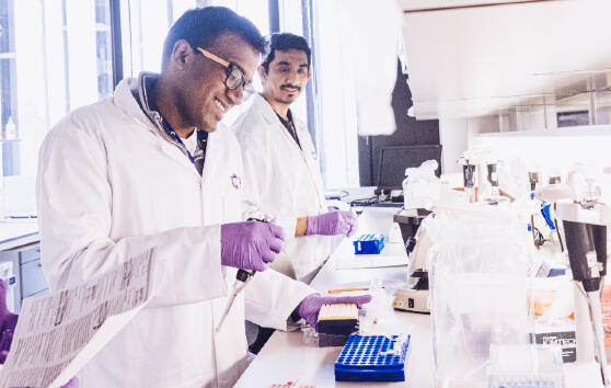 A Cancer Research UK scientist in their lab 