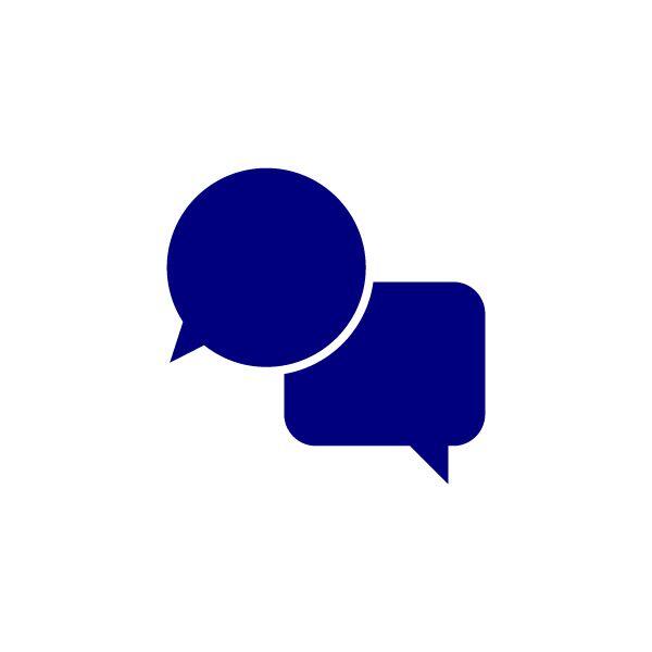 Navy icon of speech bubbles
