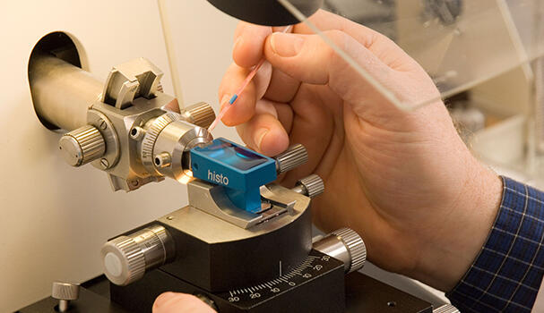 Microscope in a lab