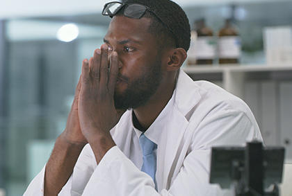 man looking thoughtful