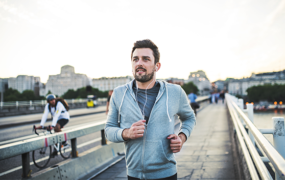 Man running on a street