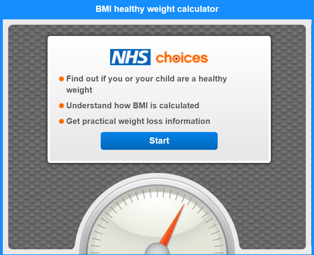 Weighing scale with nhs choices on it