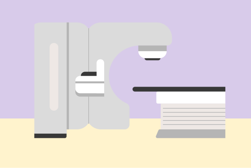 Illustration of a radiotherapy machine