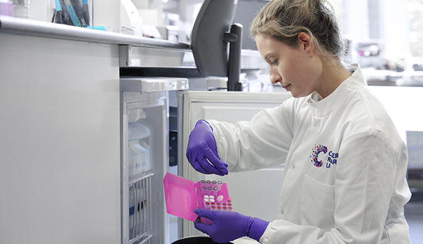 Researcher working in a lab