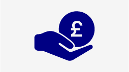 Hand holding a pound icon