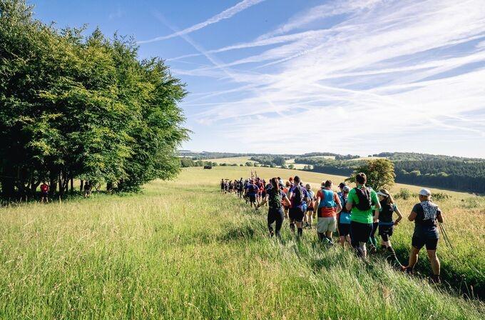 Participants on the course route at Race to the King 2023