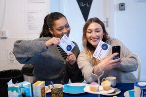 A photo of two CRUK fundraisers
