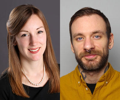 A photo of Dr. Alison Berner and a photo of Stewart O’Callaghan