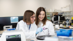 Two researchers working in the lab 