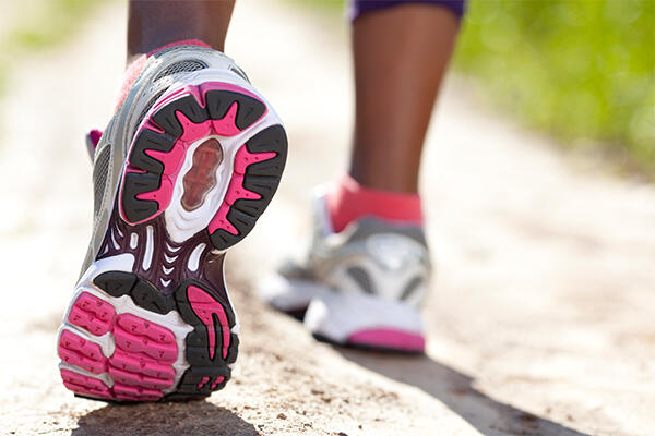 Vewi of person's trainers walking