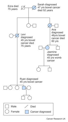 Diagram showing a family tree